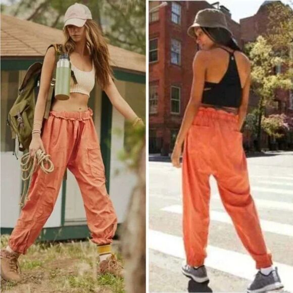 NEW Free People‎ X FP Movement Spring Trekker Pants in Hot Sauce Size S - Picture 1 of 14